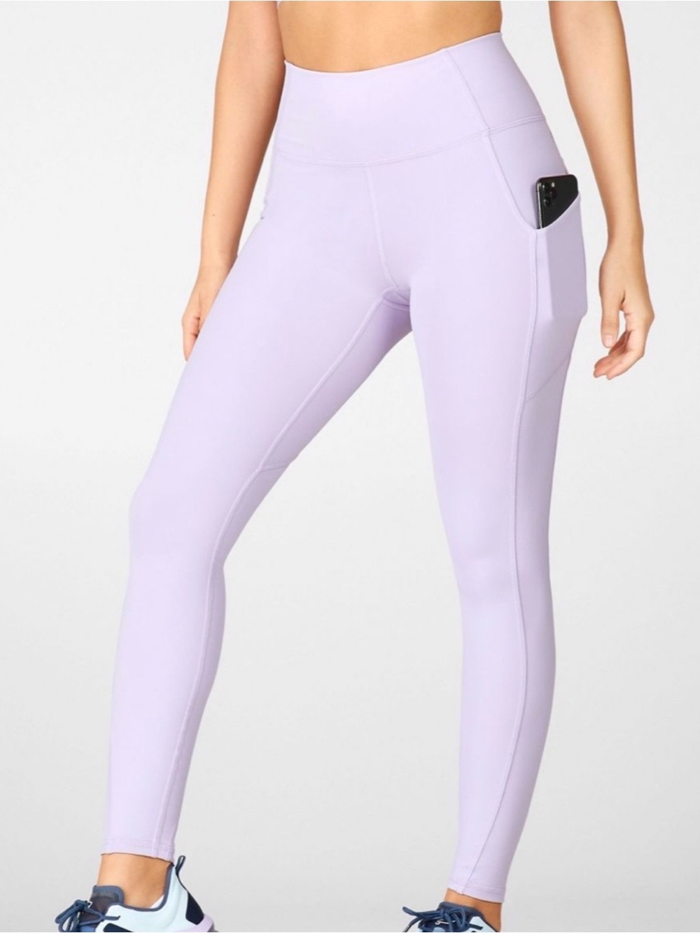 Fabletics Lilac Pure Luxe Oasis High-Waisted Leggings with Side Pockets NWT